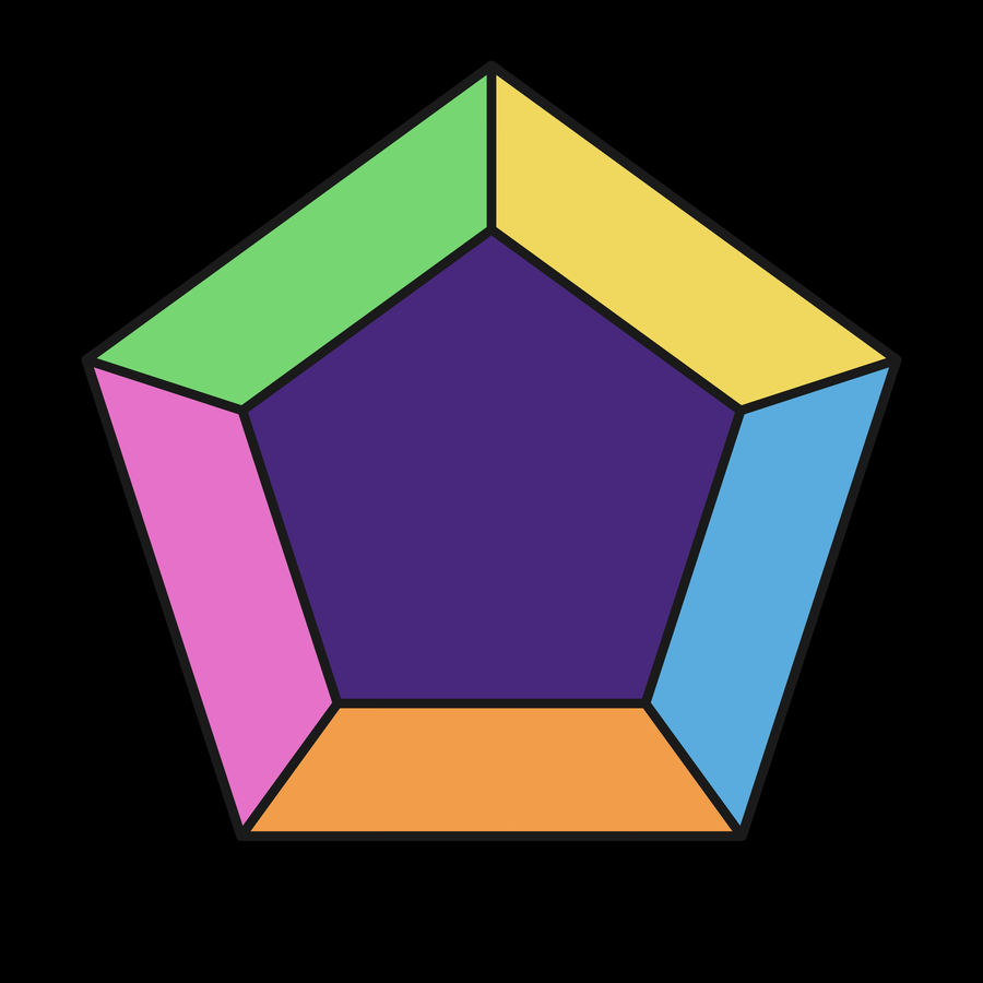 The Dead Sea Scales family pentagon — five colored families around a purple core